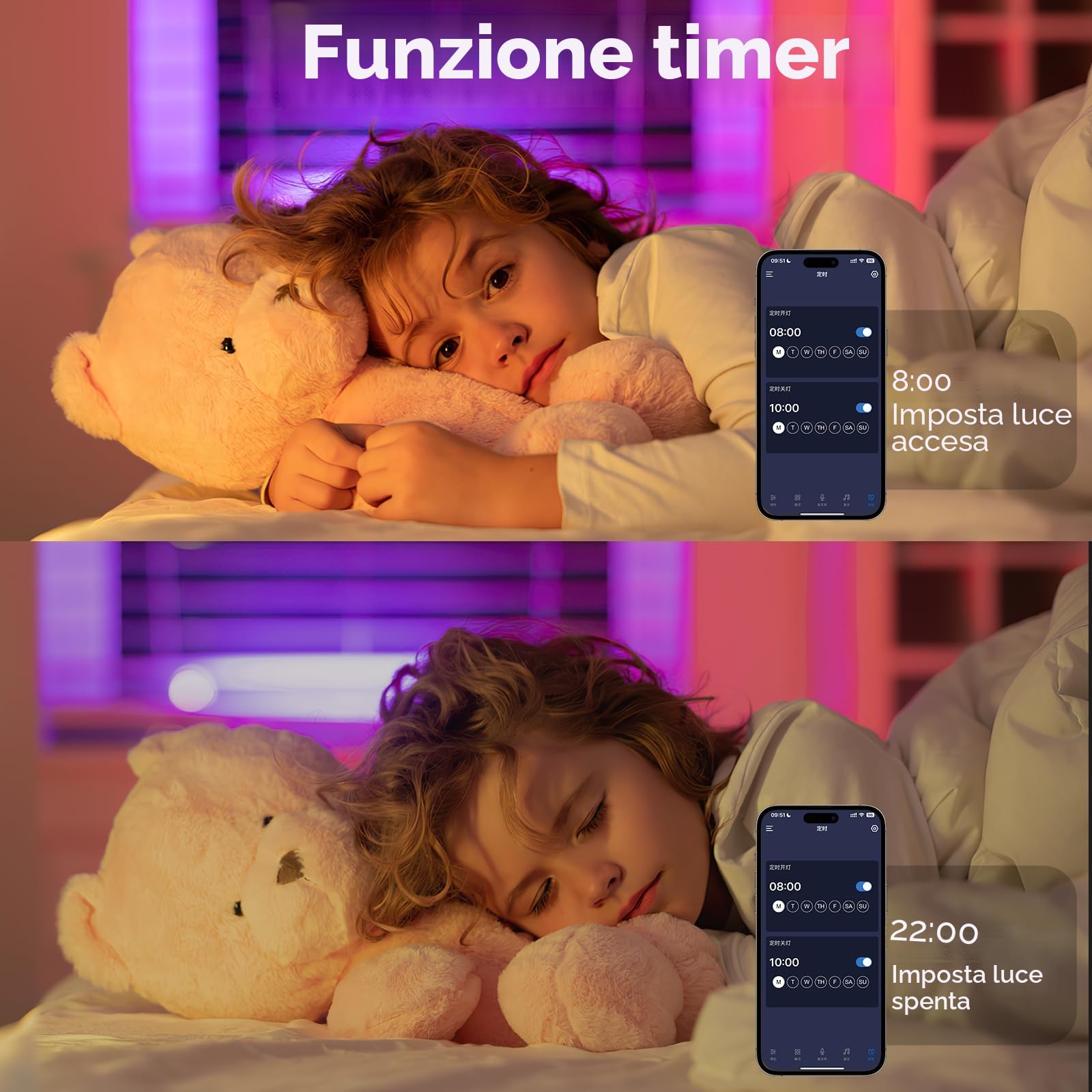 10 Metri Striscia LED Neon RGB IC, USB 5V Flessibile Luce LED con App Intelligente e Telecomando, Colore Dinamico, Striscia LED Indirizzabile per Camera da letto, Soggiorno, Sala Giochi