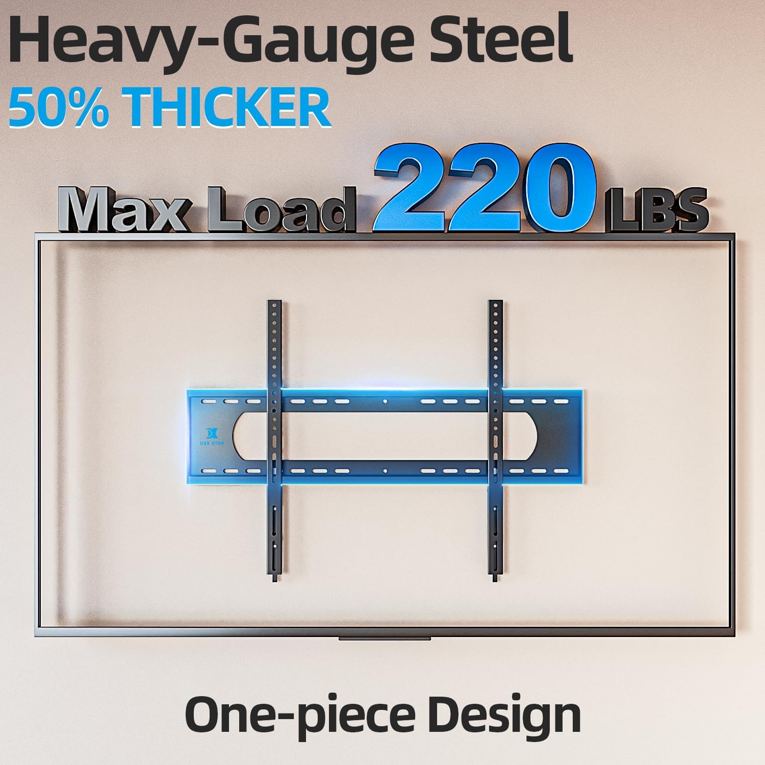 Black Heavy Duty TV Wall Mount for 55-100 inch Large TVs up to 200 LBS & 800x600 mm Vesa, Ultra Slim Fixed TV Mount, Low-Profile TVS Bracket, 16 24 32 Wood Stud, Fit Most 65  75  85 86 90 98 100 TVs