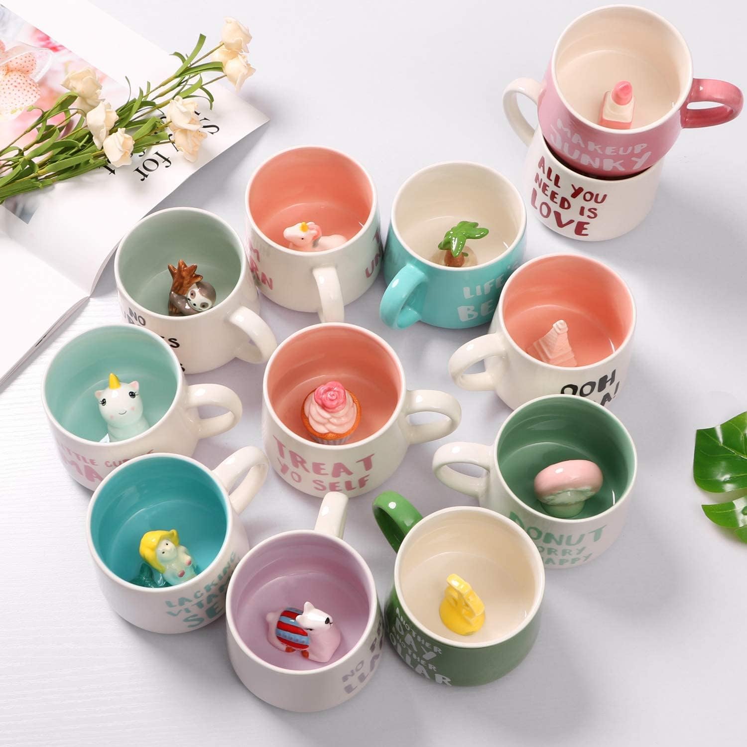 3D Animal Coffee Mug Dinosaur Inside,Cute Handmade Figurine Ceramics Cup 12 oz,Christmas&Birthday&Mother's Day Surprise for Friends Family or Kids,Best Office Cup Couple Mug (Green Dinosaur) - Image 7