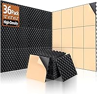 Vista 16 de Paquete de 24 paneles de espuma a prueba de sonido para pared, paneles acústicos autoadhesivos, paneles de pared insonorizados de caja de huevos