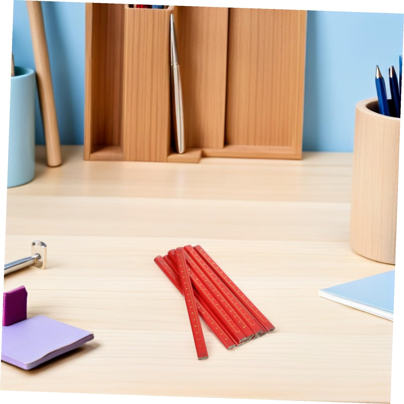 Cabilock 100 Piezas herramientas para trabajar la madera lapiz lápices para trabajar la madera Red