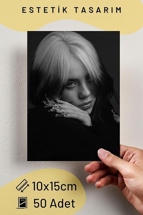 Postifull Billie Eilish Kolaj Poster Seti -Spotify Uyumlu Poster -Duvar Dekoru -10Cm*15Cm-Kalın Kuşe Kağıt;