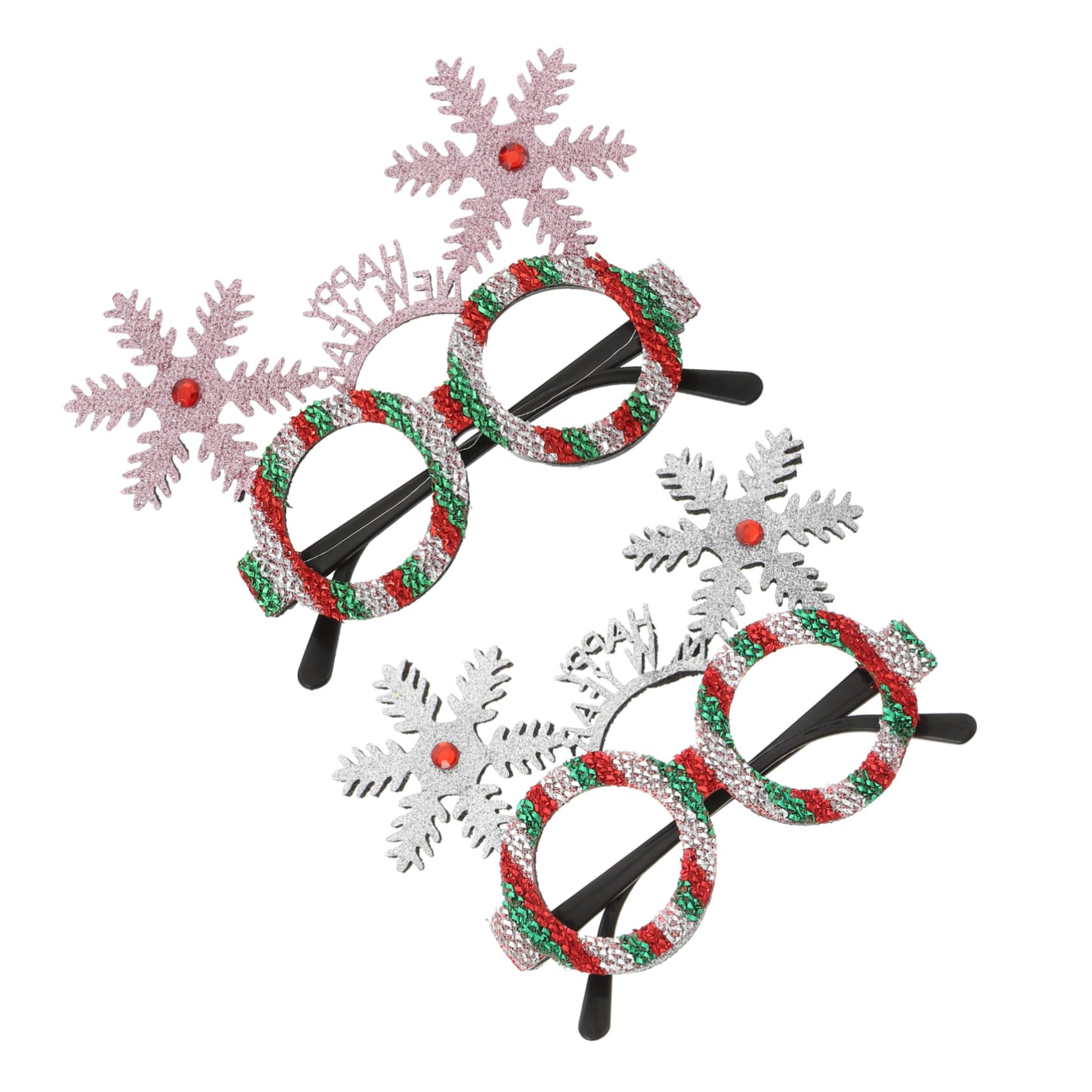 CIMAXIC New Year's Decorative Glasses Set Neon Round Shot Glasses Fun Party Accessories for Christmas