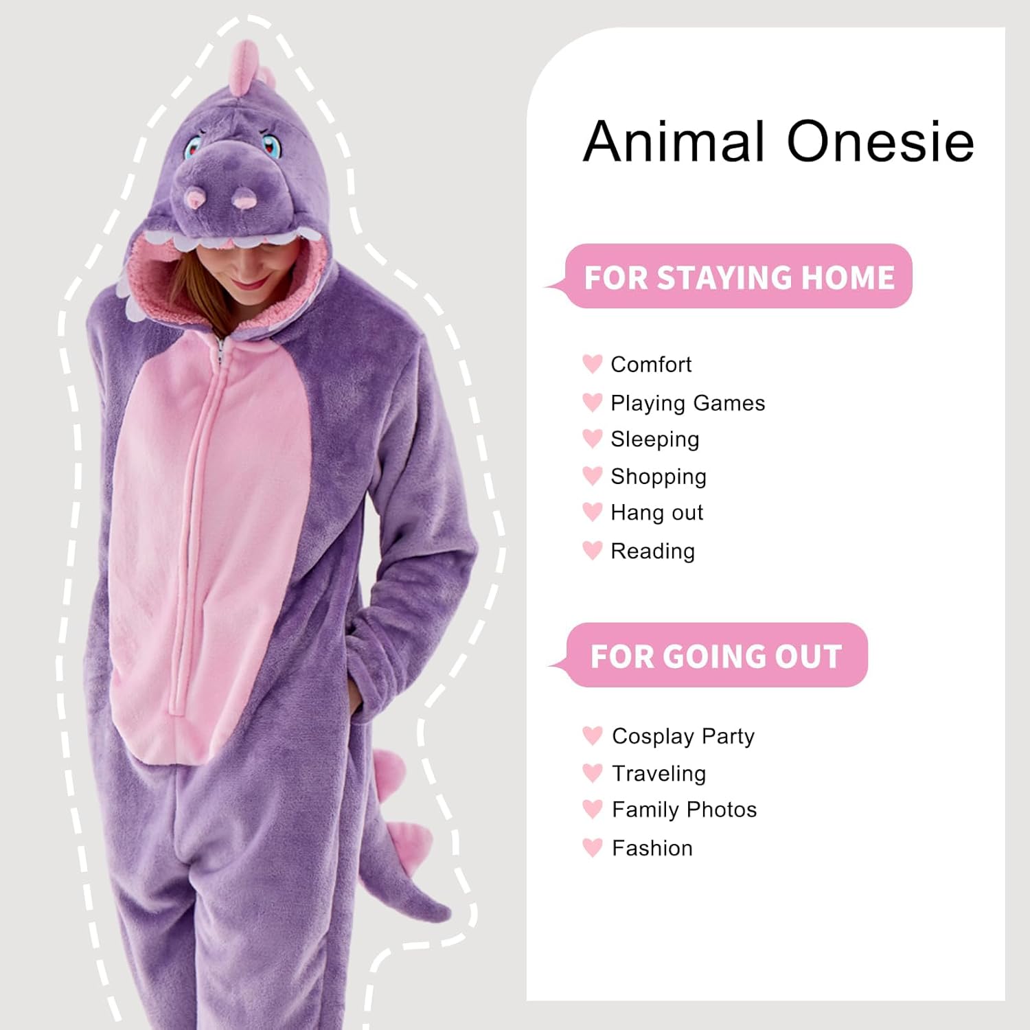 Unisex Adult Onesie Pajamas Animal One Piece Snug Fit Halloween Costume Sleepwear Homewear