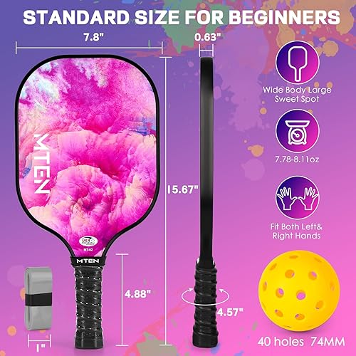 Miniatura 5 de Pickleball Paddles, USAPA Approved Fiberglass Surface Pickleball Set with Pickleball Rackets, Pickleball Paddles Set for Men Women
