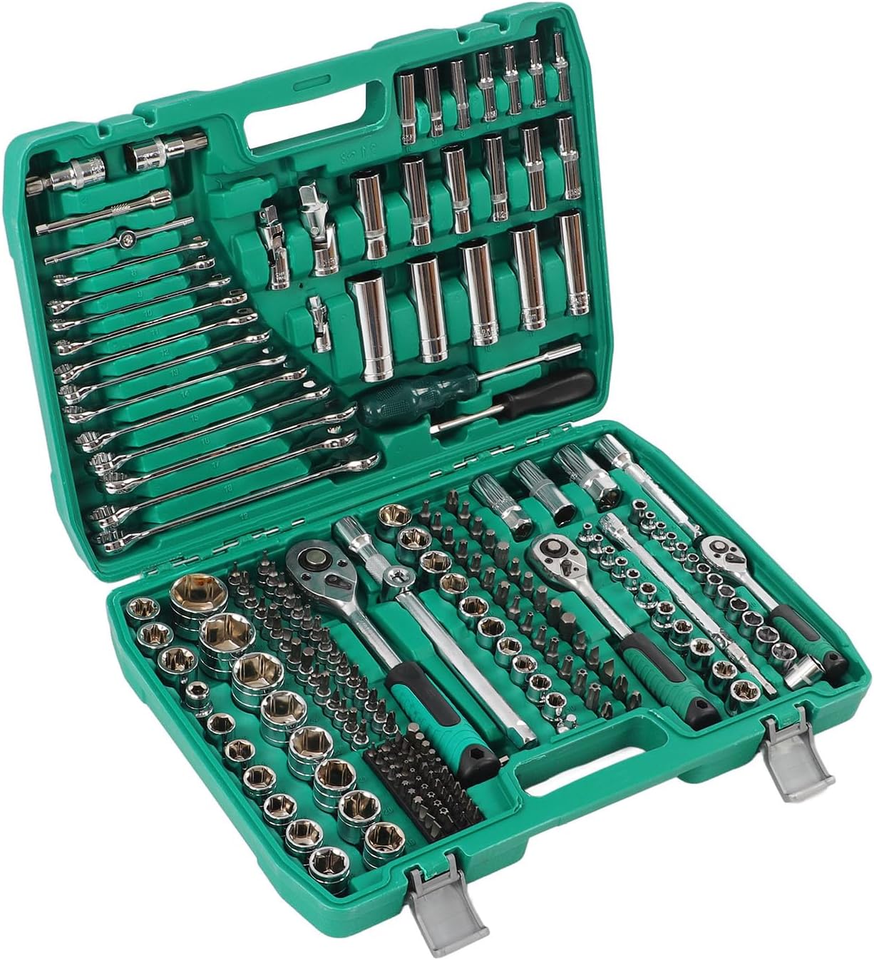 Multifunctional 218PCS Ratchet Wrench Socket Set for Car and Motorcycle Repair Chrome Molybdenum Steel