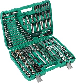 Dioche 218PCS Ratchet Wrench Socket Tool Set for Auto Repair Molybdenum Steel Mechanics Kit with Portable Case Socket Wrench Set for Car Maintenance and Mechanical Projects