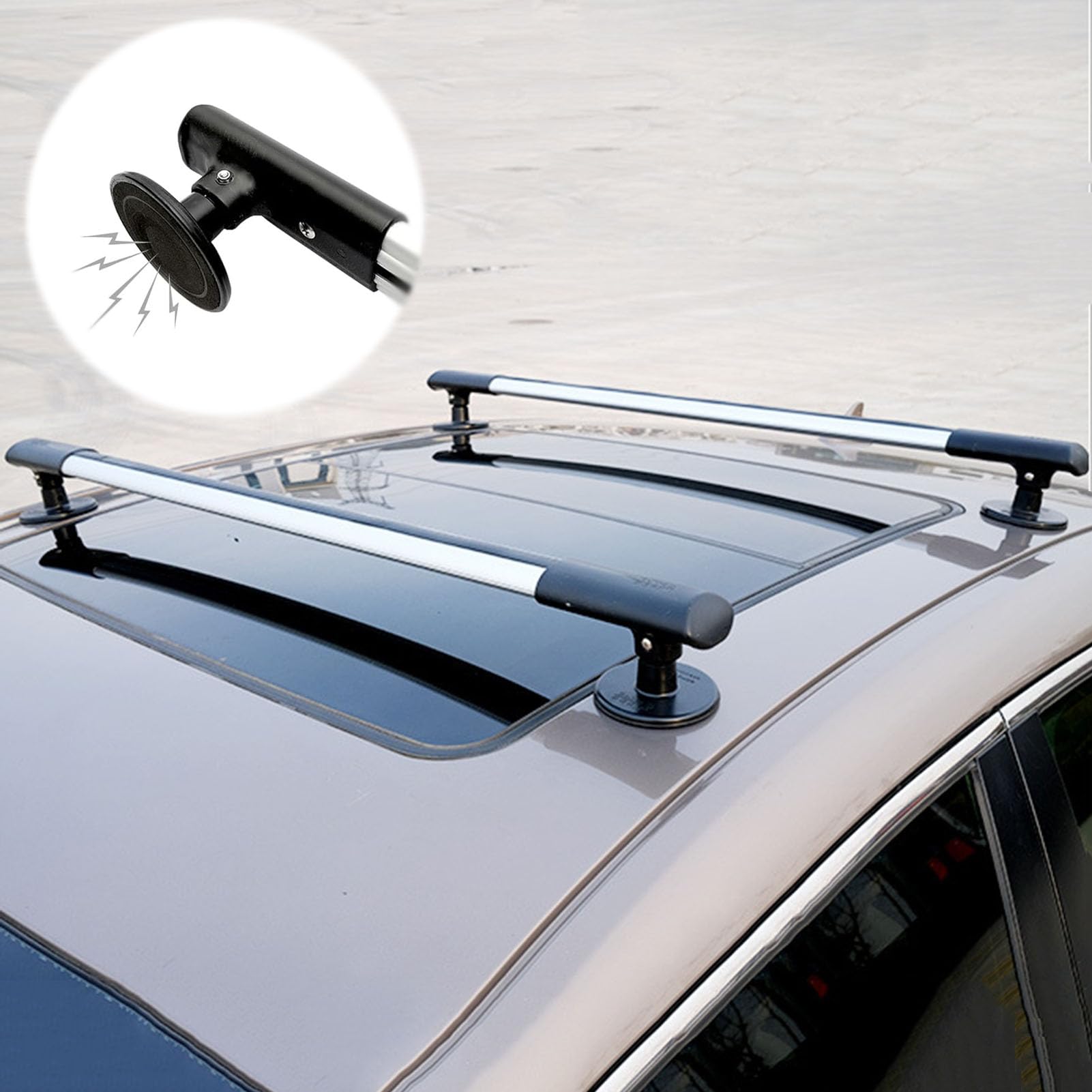 Baca de Coche Magnetismo, Barras de Techo Universales de Aluminio, Longitud Ajustable Vehículos de Bacas portaequipajes para Kayak, Tabla de Surf, Canoa, Snowboard, Paddle Board (2, 100-115cm)