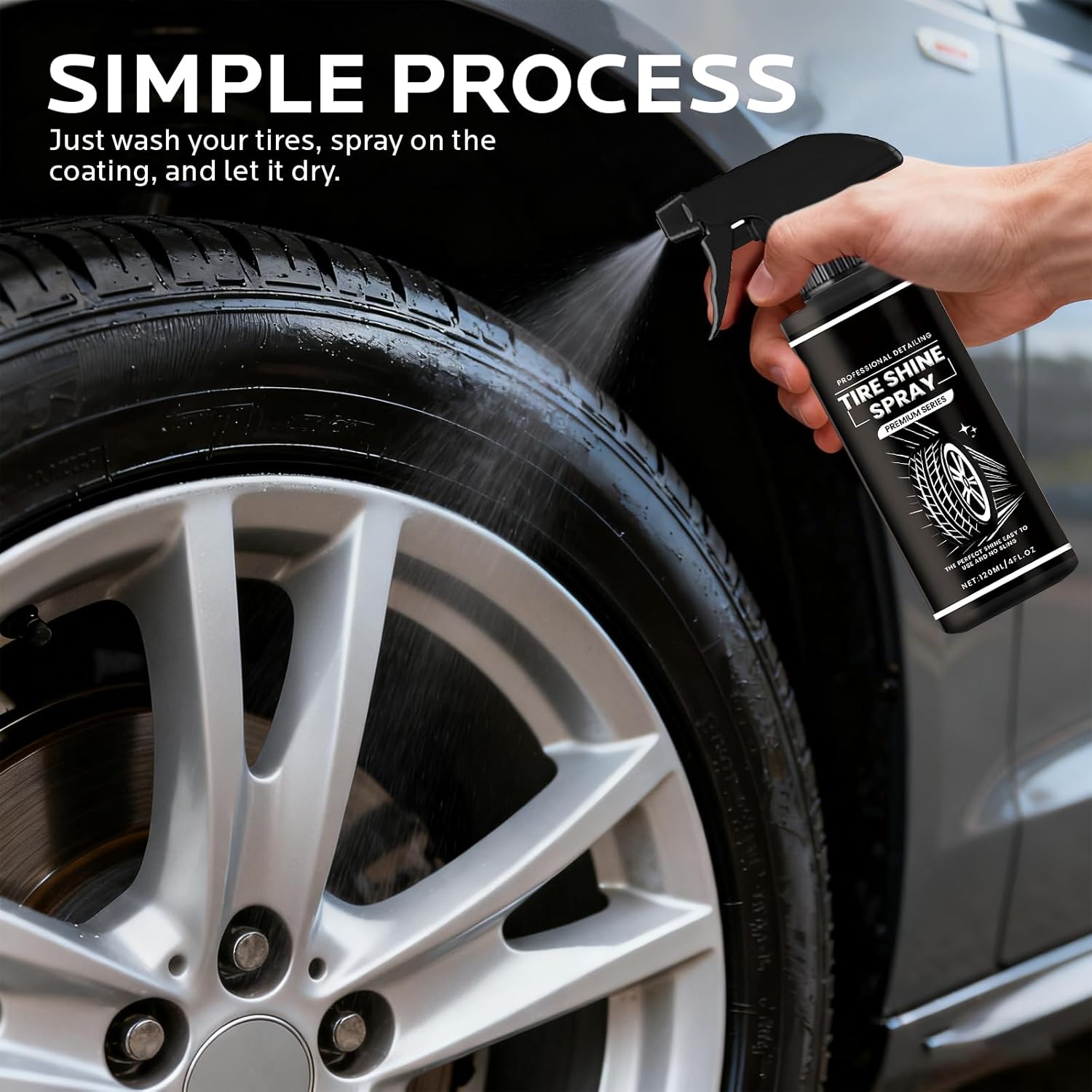 Rapid Ceramic Tire Coat: Non-Greasy & High Gloss Shine, No Wipe Formula - for Car, Truck & SUV - Image 7