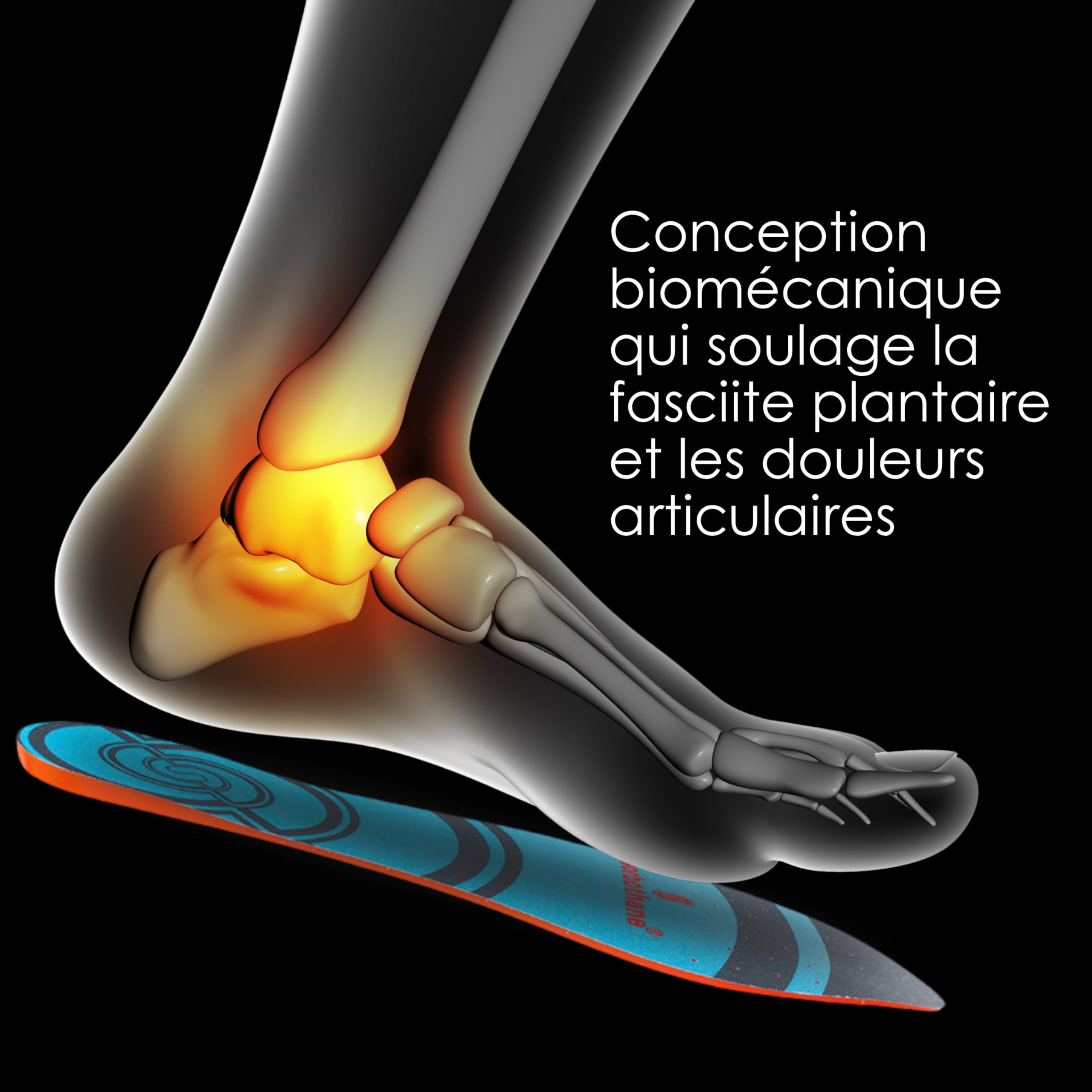 Sorbothane Semelles orthopédiques confortables pour chaussures de sport