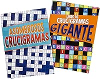 Vista 2 de Libros de rompecabezas de palabras en español y crucigramas para adultos mayores con más de 300 calcomanías de recompensa