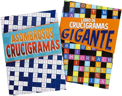 Miniatura 2 de Libros de rompecabezas de palabras en español y crucigramas para adultos mayores con más de 300 calcomanías de recompensa
