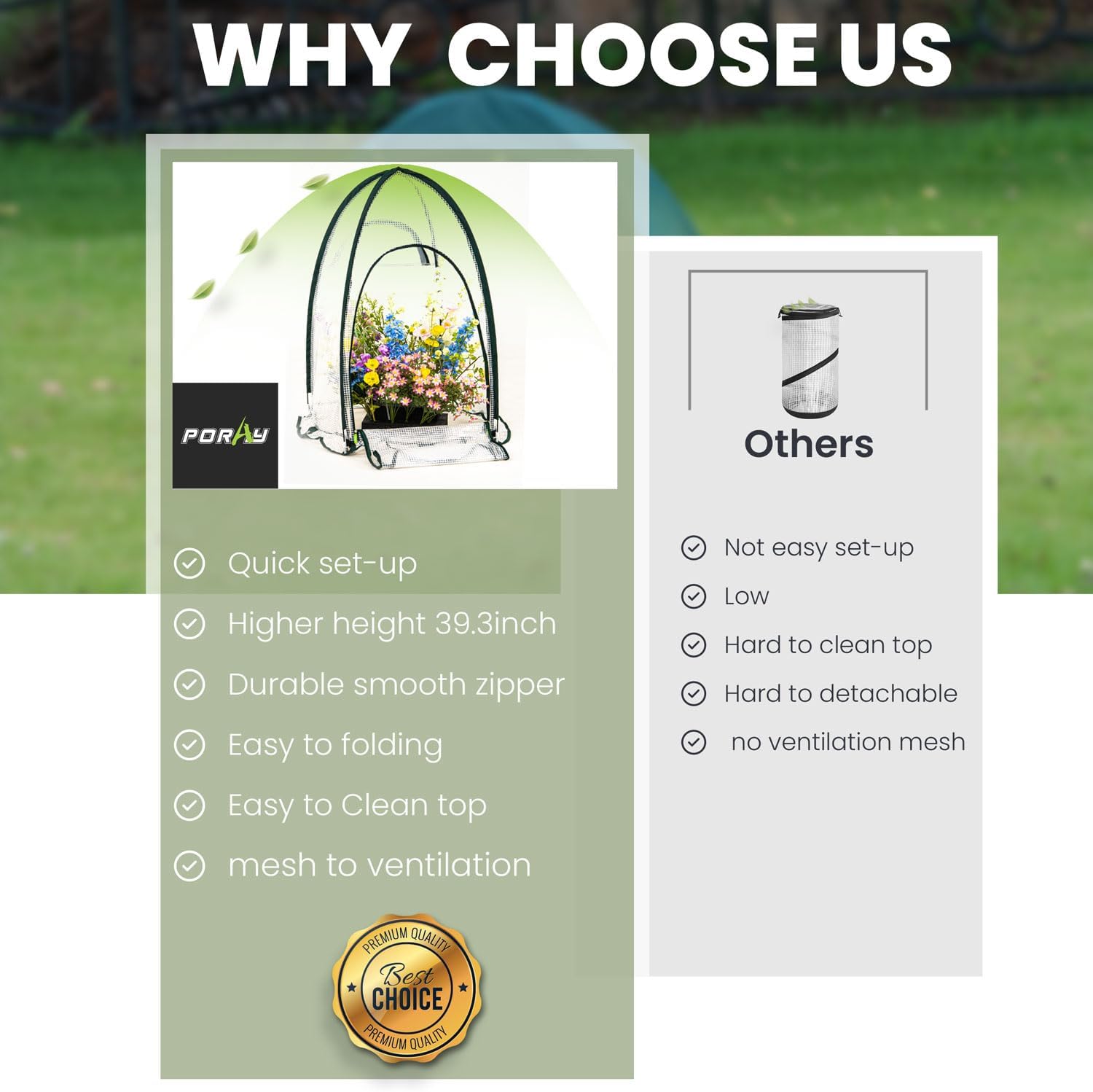 Pop up Greenhouse Tent Cover for 2x1FT Circular Raised Bed,Pack of 2,Gardening Flower House Sunshine Room with Mesh Windows,Backyard PE Cover for Cold Frost Protector with Stakes