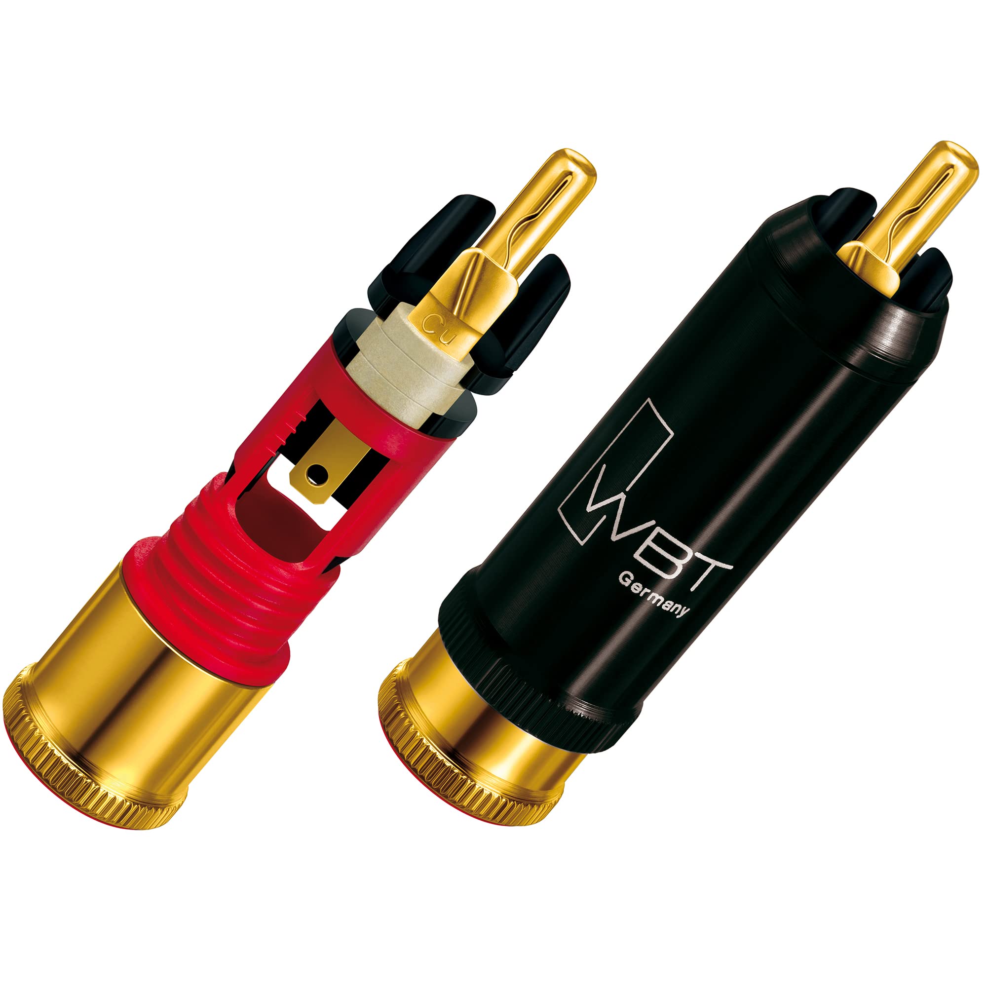 WBT-0110 Cu Nextgen - Juego de 2 conectores cinch (2 unidades), color rojo y blanco