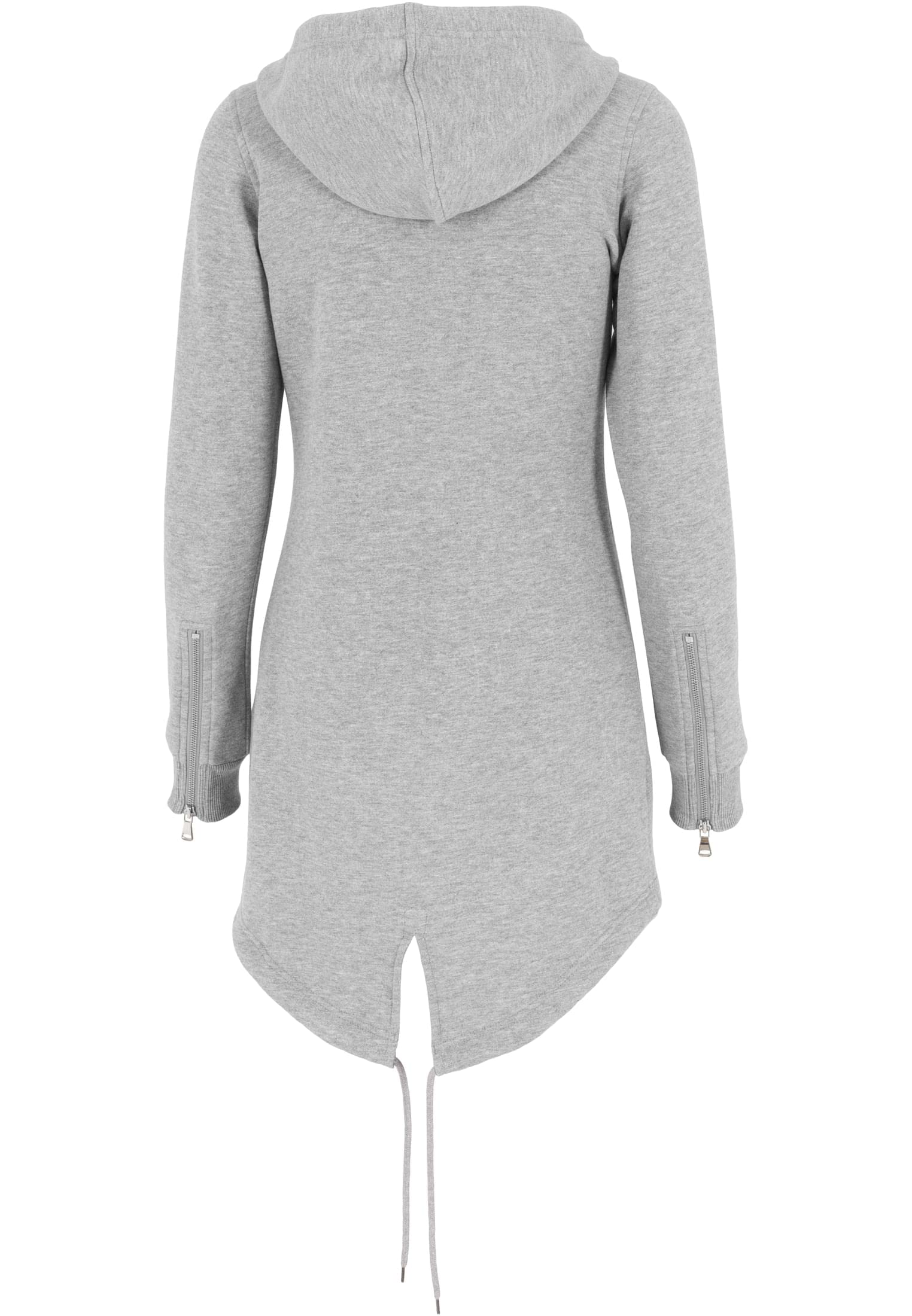 Urban Classics Parka Mujer Felpa Mujer Capucha con Cremallera Negro Rippbündchen Regular