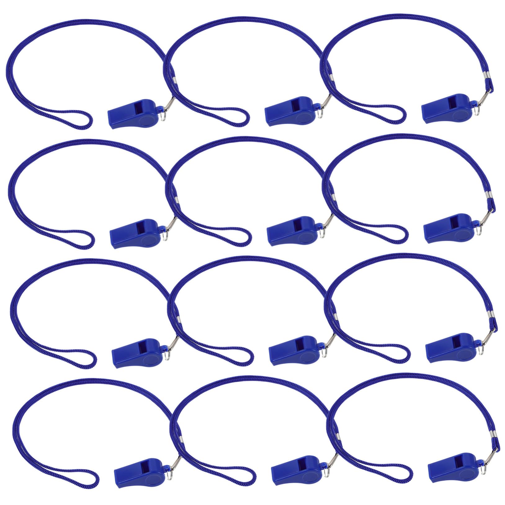Mikikit 36 Piezas Silbatos Plásticos con Cuerda Sonido Fuerte y Silbato de Emergencia para Senderismo Camping Deportes y Actividades Color Azul