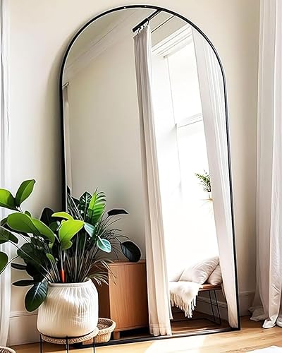 Vista 66 de Espejo de pie arqueado de 71 x 28 pulgadas, espejo de pie dorado de longitud completa para dormitorio, sala de estar, vestidor, espejo alto más