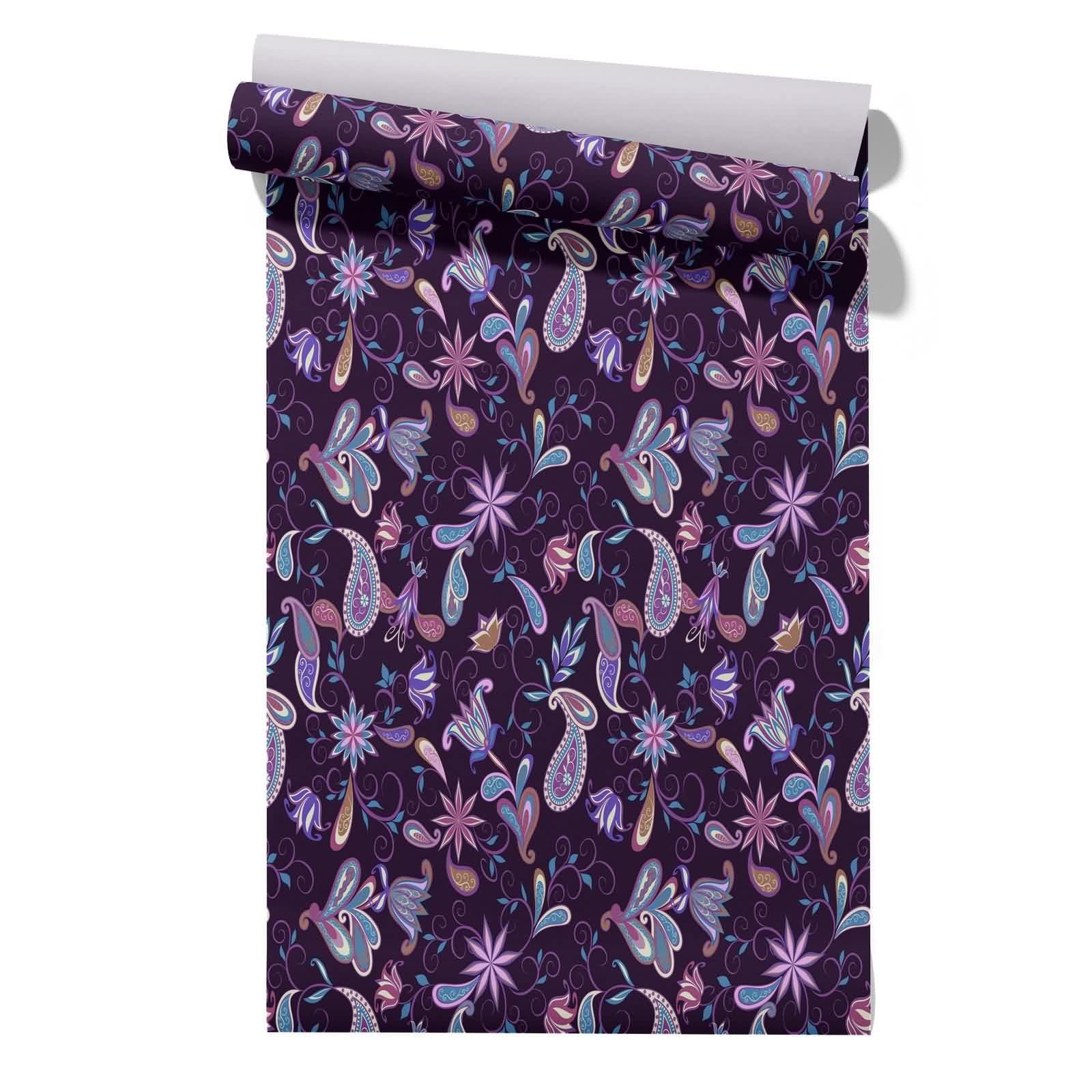 CEVAN Cupboard Wallpaper Covering Garden Ethnic Patterns Retro Colourful For Living Room Drawer Liner Plain Waterproof Contact Paper Countertops Cabinets Drawers 45x500cm