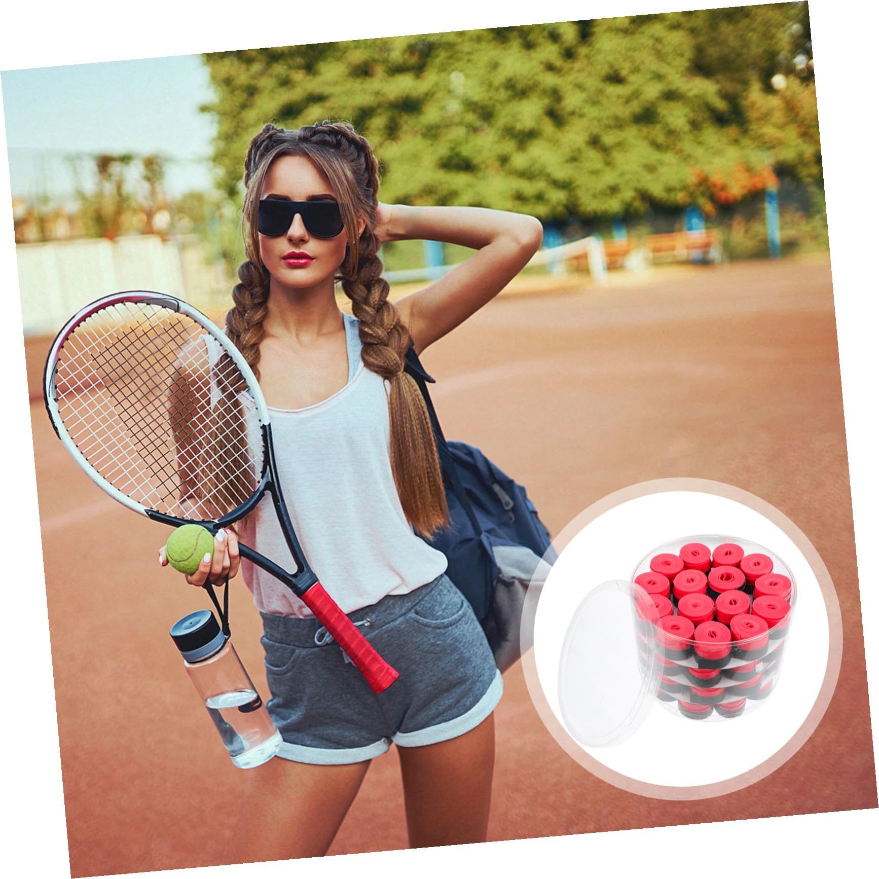 Toyvian Cintas Antideslizantes Material PU Resistente 60 Absorción de Sudor, y Diseño Ergonómico para Deportistas. para Raquetas de Tenis y Bádminton