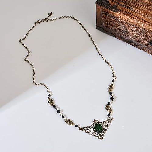 Miniatura 3 de Merroyal Cadena gótica de cabeza de luna creciente con diseño de lágrimas bohemias con diamantes de imitación, accesorios para el cabello para