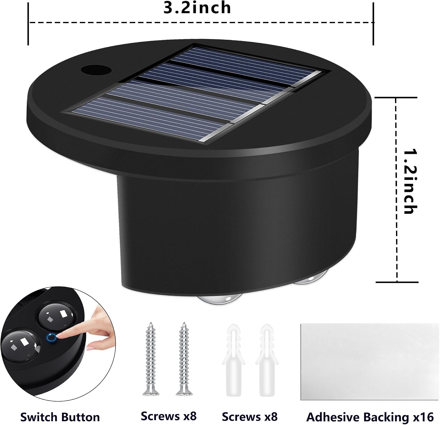 8 Pack Solar Pool Lights, Above Ground Pool Accessories | Wireless Waterproof Solar Power Poolside LED Lights for Swimming Pools Decoration