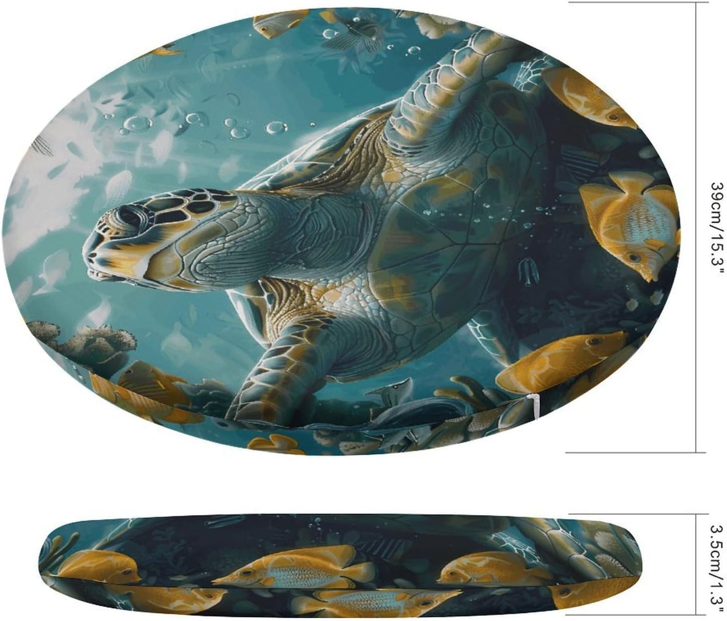 Sea Turtle with Fishes Chair Cushions Floor Pillow Chair Pad