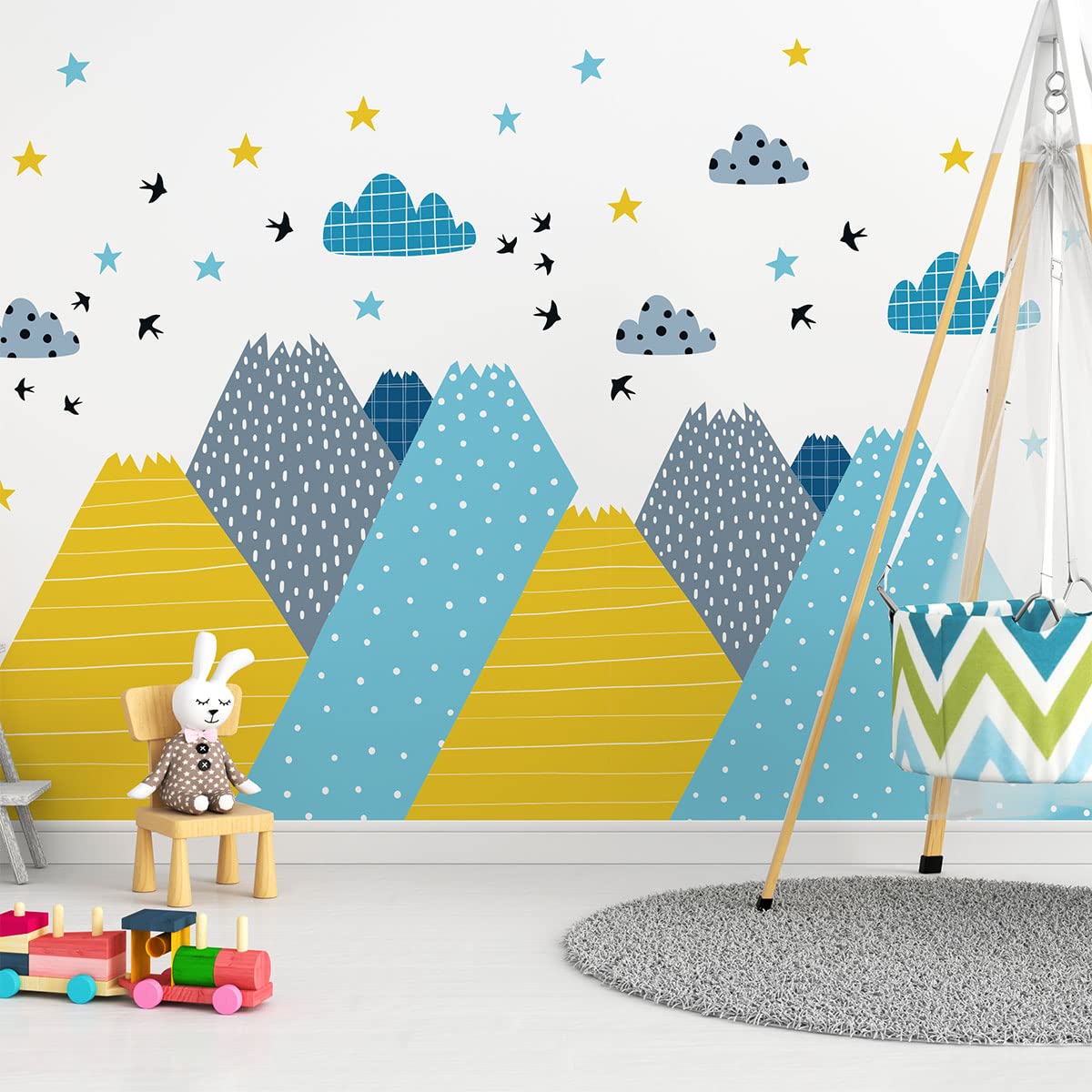 Children's Wall Stickers Baby Room Decoration Children's Wall Stickers Scandinavian Mountains Kriska Giant Wall Sticker H60 x L90 cm - Image 2