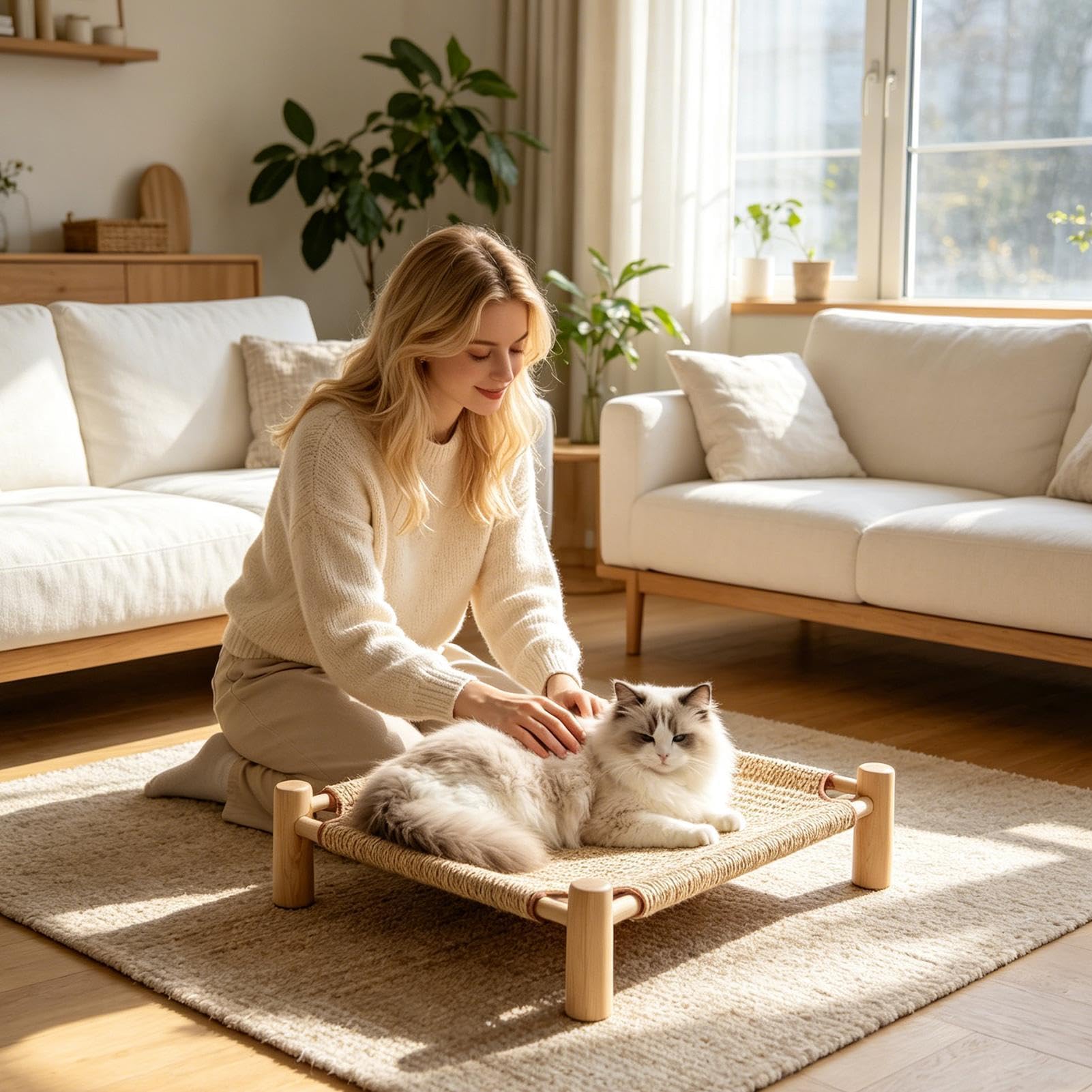Cuccia per gatti resistente ai morsi, facile da pulire, resistente all'umidità | Cuccia per animali domestici per cuccioli, gattini, animali, soggiorno, camera da letto, balcone, cortile, cortile