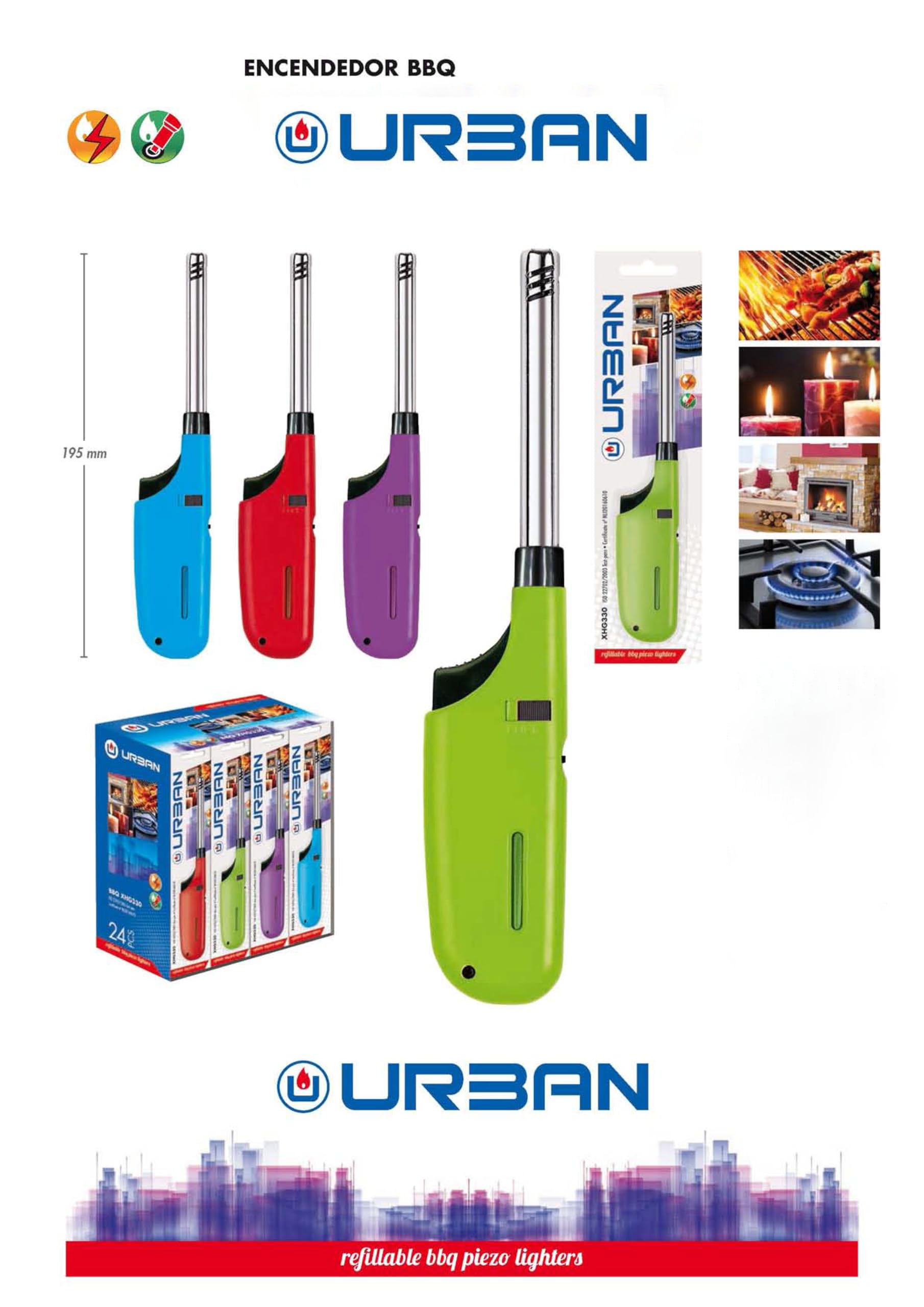 Urban 2 Mecheros Encendedores de Cocina 19 cm