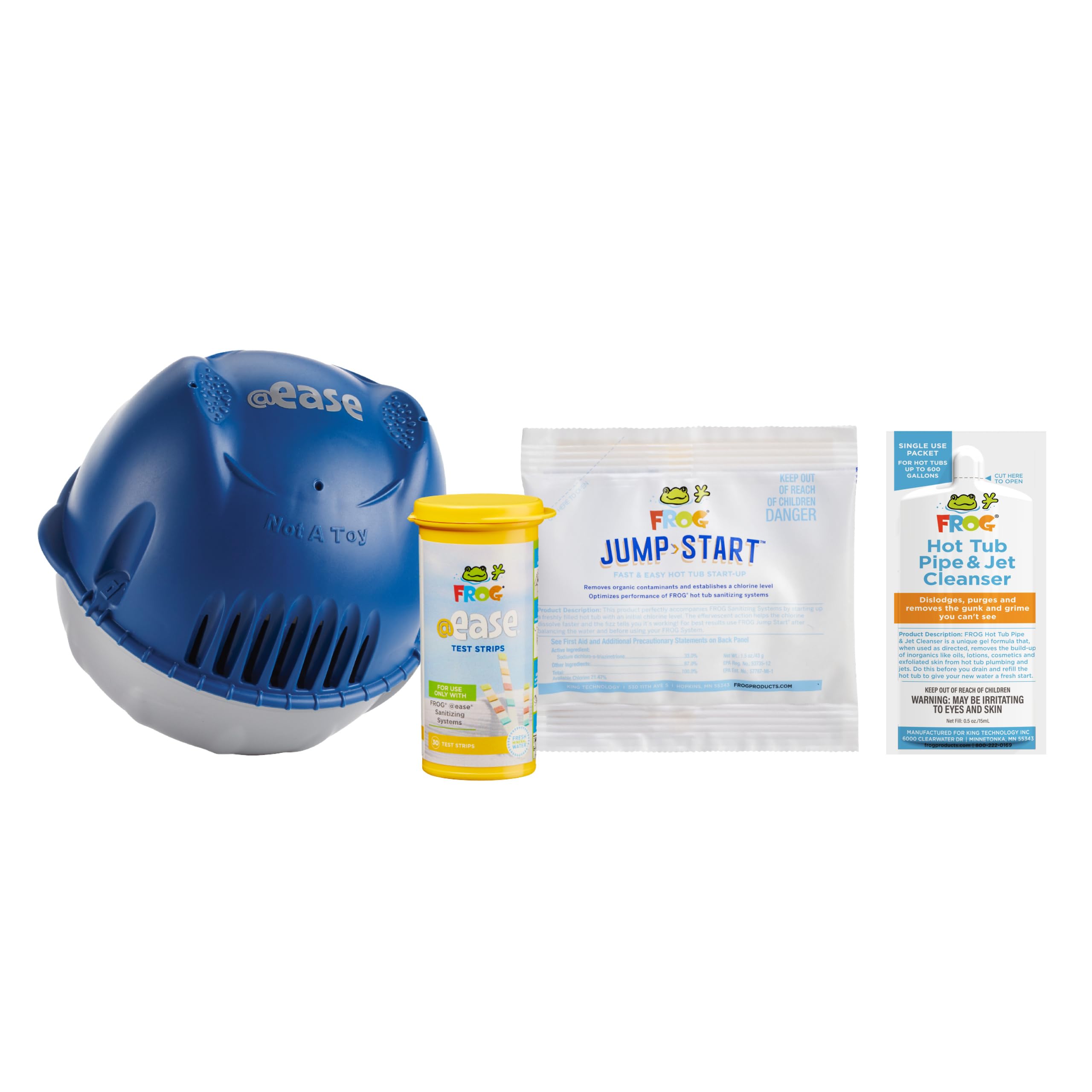 FROG @Ease Floating System and Pipe & Jet Cleanser for Hot Tubs - Self-Regulating Hot Tub Sanitizer and Deep Clean Purge - Sanitizing Minerals & SmartChlor Technology - Fresh Start Bundle