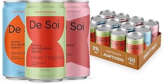 Best Sellers Variety Pack Mocktails NA Drinks 8 fl oz (12-pack) – Non-Alcoholic, Caffeine Free Adaptogen Drinks, Sparkling Botanical Mocktail Variety, Gluten Free, Low Sugar