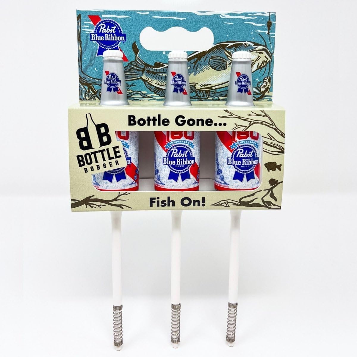 Pabst Blue Ribbon Fishing Bobbers – Perfect Father's Day & Birthday Gift for Dad – Authentic American Heritage Beer Bottle Floats – Classic Fishing Gifts for Men