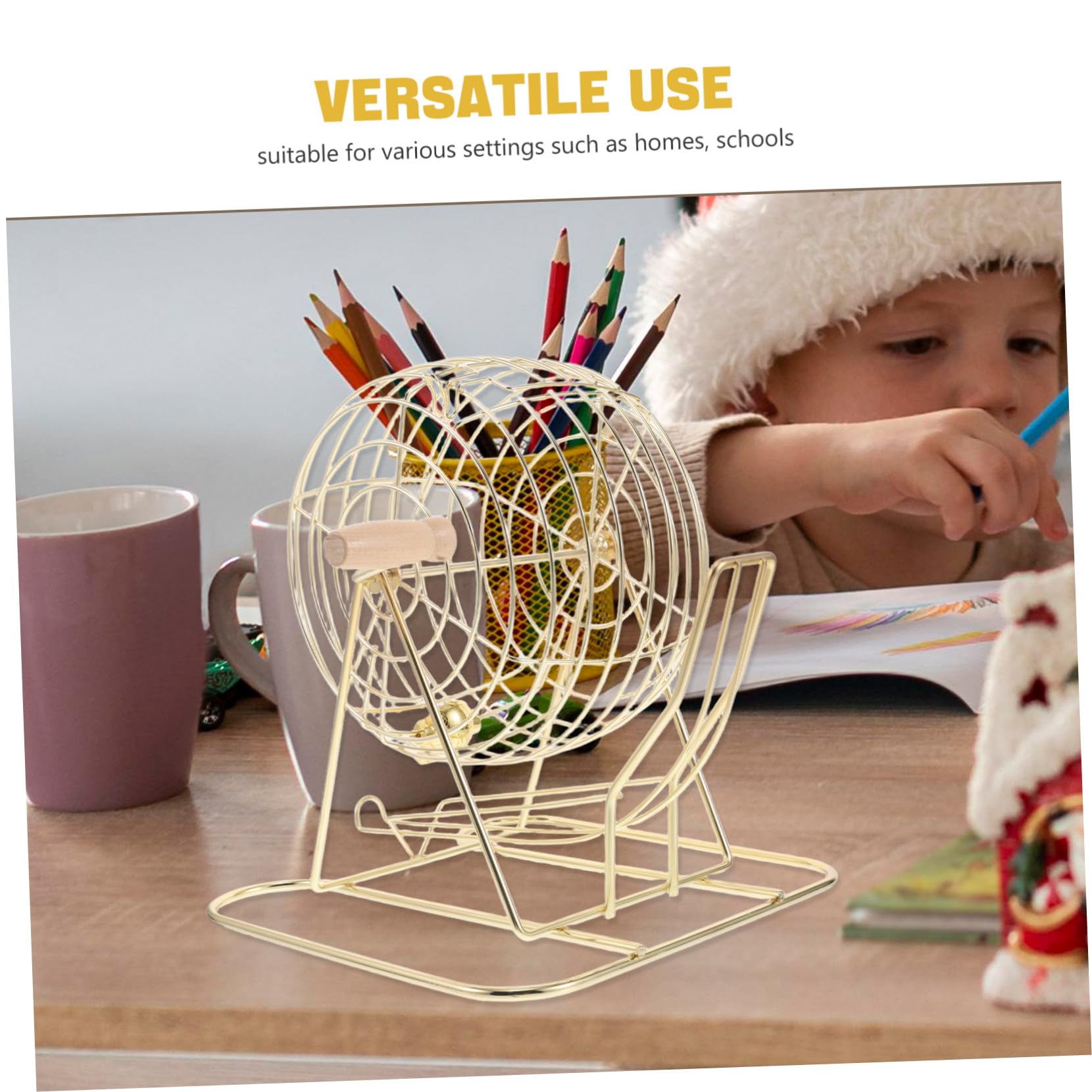 FRCOLOR Bolas Plegable para Madera Jaula Niños de Bingo y Hierro Equipo Portátil para Juegos de Mesa en Escuelas Hogares