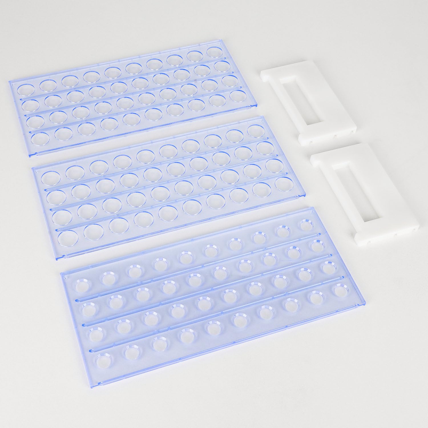 Labasics Soporte para Tubos de Ensayo, Rejilla de Plástico Azul 3 Niveles Desmontable 50 Tubos 18 mm