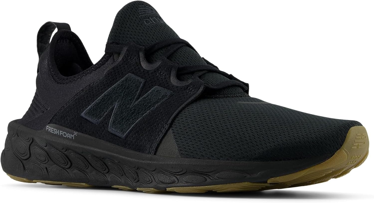 New Balance Men's Fresh Foam X Cruz V3 Running Shoe, Black/Black/Gum 020, 9.5 M