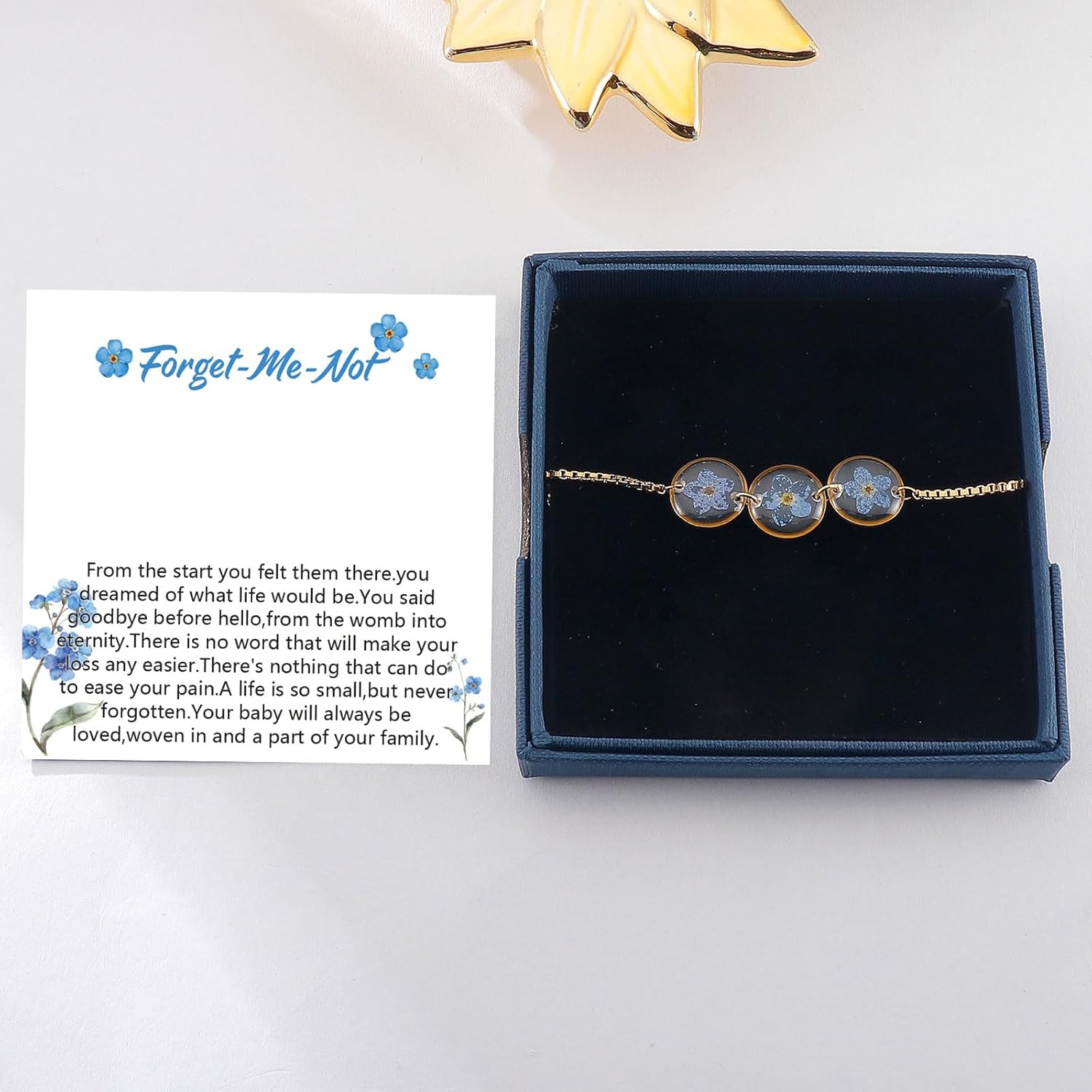 MollyQueen Miscarriage Gifts for Mothers Forget Me Not Jewelry Comfort Memorial Loss of Baby Women Miscarriage Gifts - Image 5
