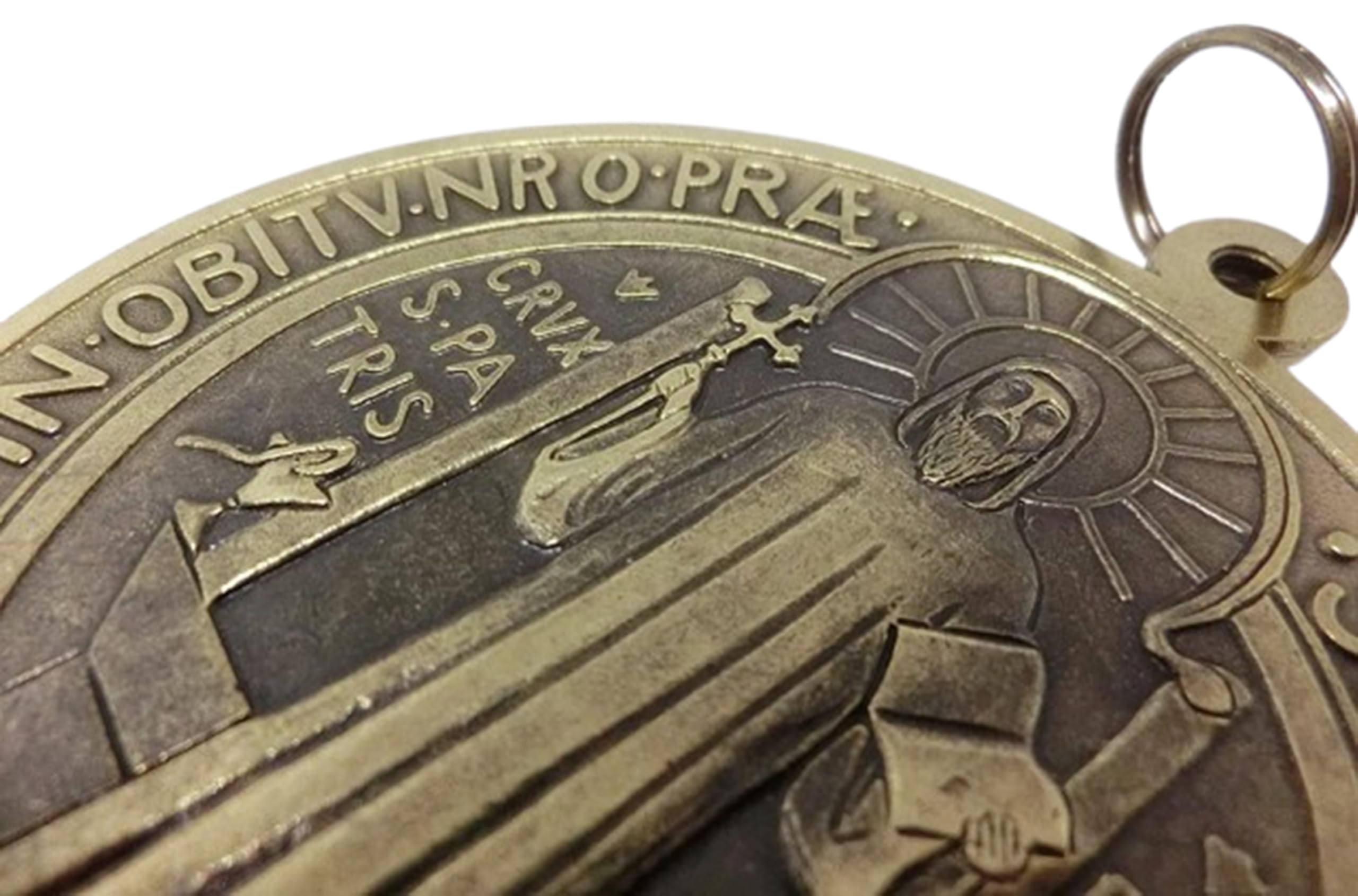 GTBITALY Medalla de cruz de San Benito de latón envejecido, tamaño 10 cm, para exorcistas, exorcistas, exorcismos, sacerdotes, iglesias, 60.400.40