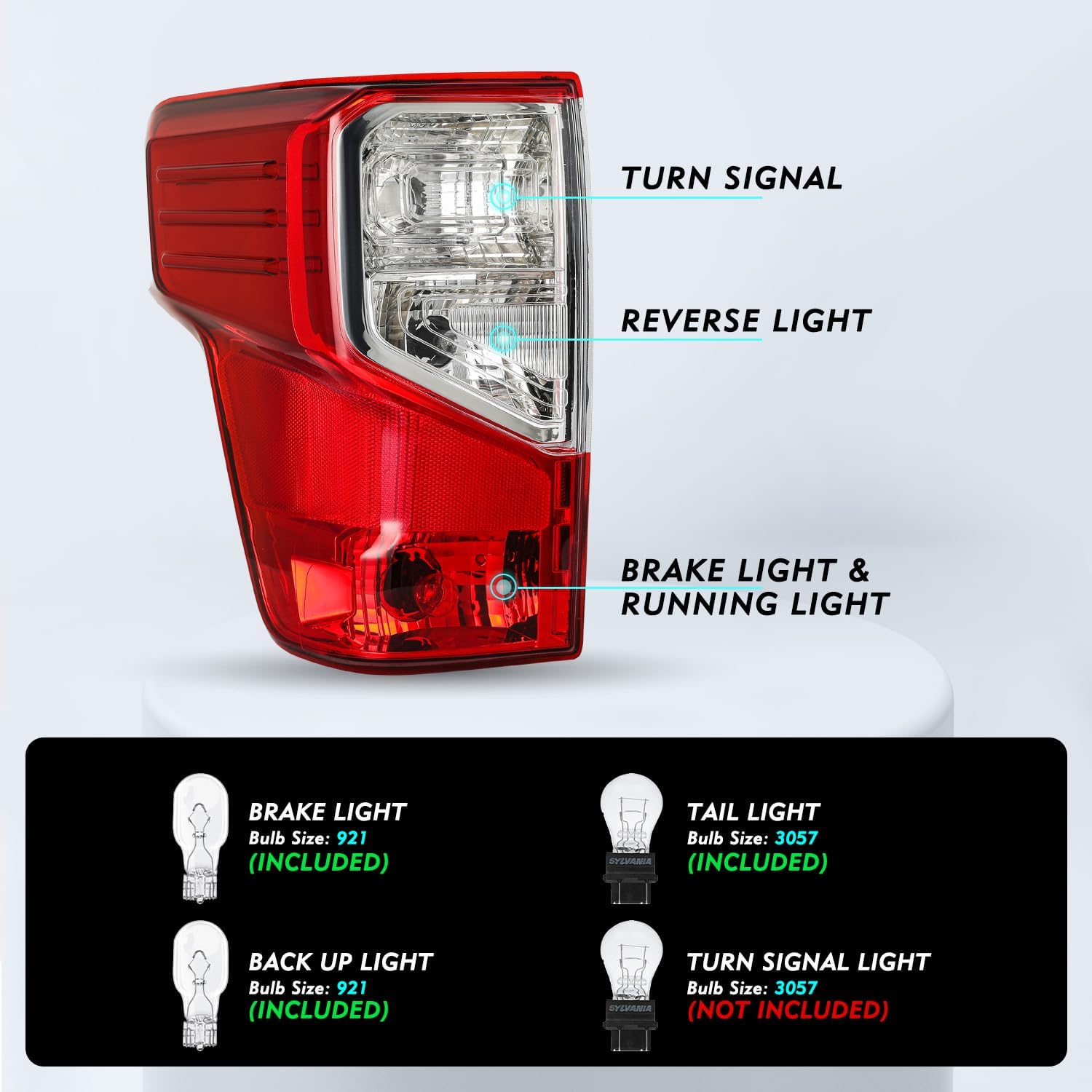 TUSDAR Tail Light Assembly Compatible with 2017-2023 Nissan Titan/2016-2023 Titan XD Taillights Rear Taillamp Brake Light Bulbs Included Driver Left Side