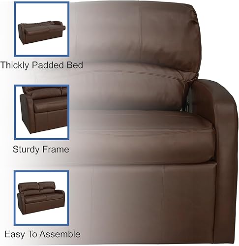 Miniatura 29 de RecPro Charles - Sofá cama de 65 pulgadas con cuchillos Jack con brazos, muebles de autocaravana, abrazador de pared cero (café)