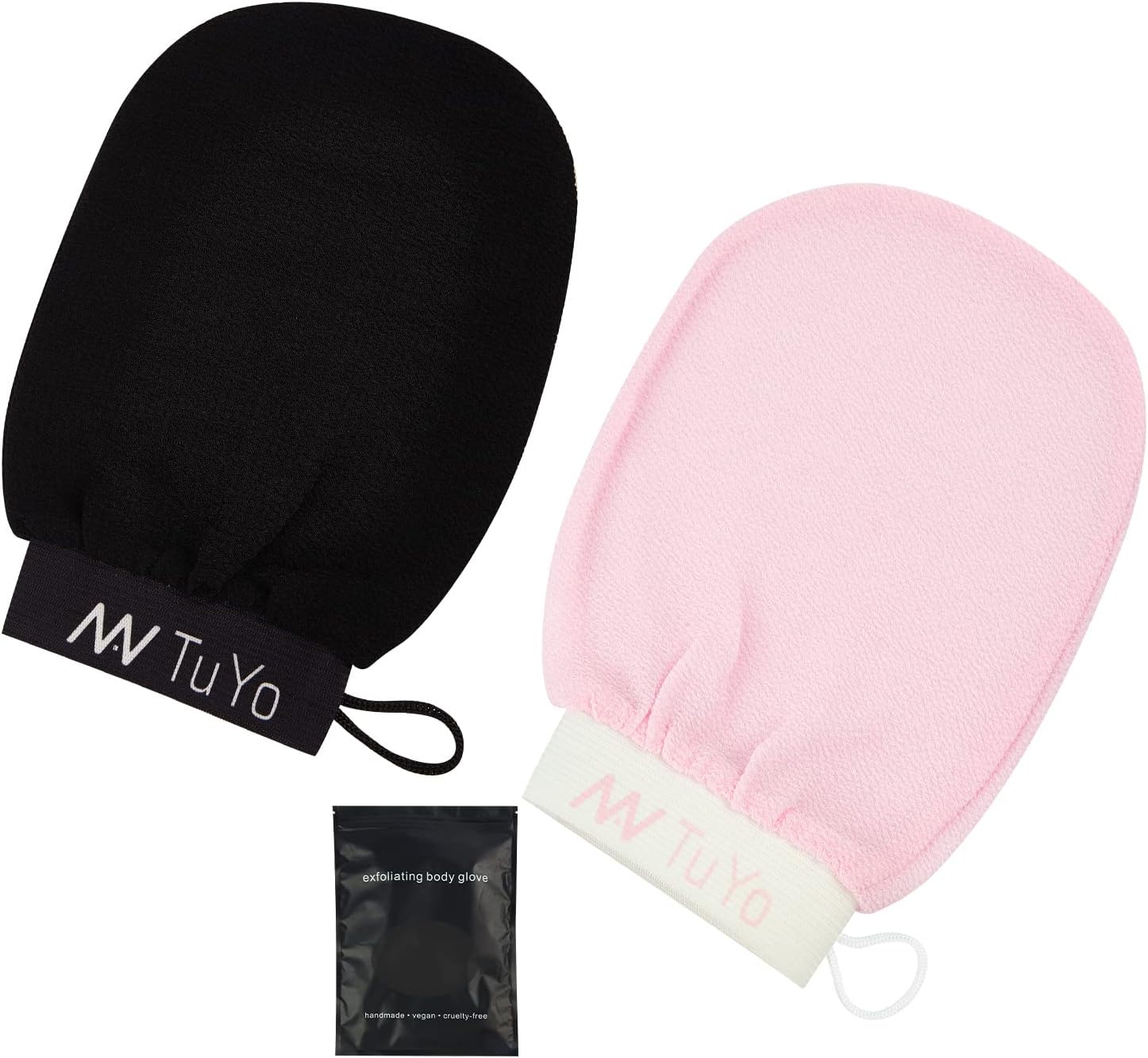 2PCS Korean Exfoliating Mitt Deep Exfoliating Glove for Body Skincare Microdermabrasion at Home Shower or Bath for Dead Skin Remover Women & Men Made of 100% Viscose Fiber