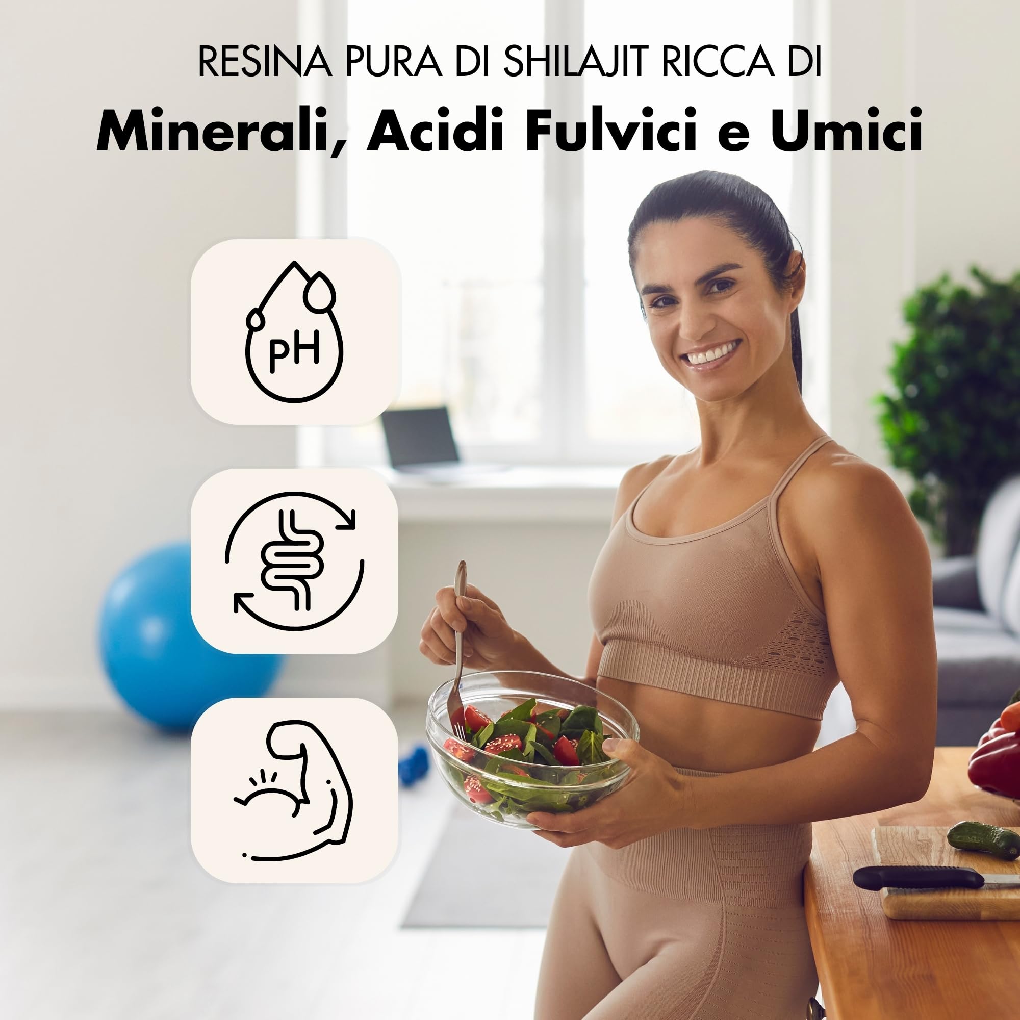 Resina Shilajit originale - Mumijo Shilajit dell'Himalaya puro al 100% (ad alto dosaggio), 600 mg per dose giornaliera, ricco di acido fulvico e umico, oltre 85 minerali - 90 g