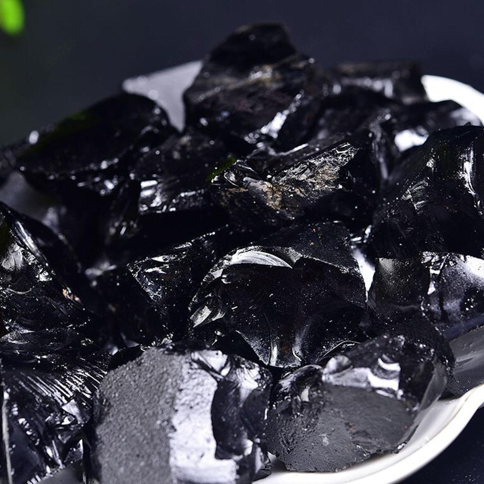 Juego de Cristales de Piedras Crudas de Obsidiana Negra a Granel de 2,2 Libras - Piedra Obsidiana - Piedras Crudas para Caer – Wicca y Curación de Cristal Energético,2-3cm