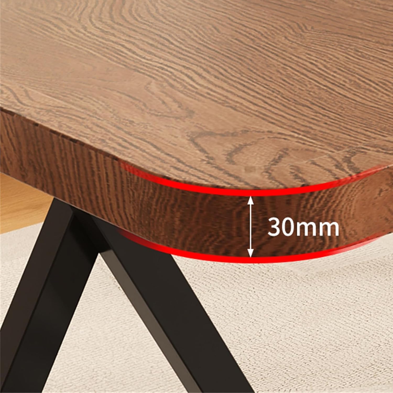 Table de salle à manger carrée compacte avec pieds en métal – Aspect bois polyvalent pour manger, travailler et jouer – Parfaite pour les petits espaces