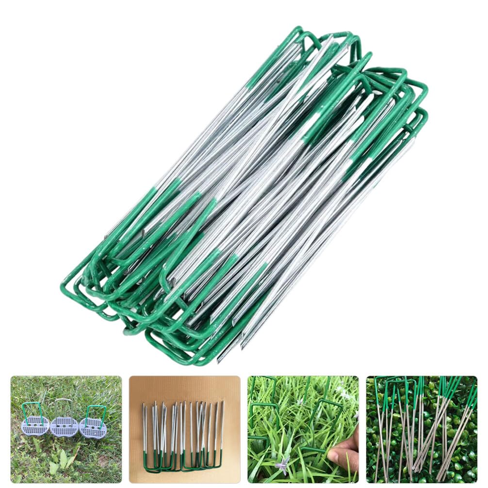 Piquets de Jardin Métalliques en U 50 Pièces en Fil Galvanisé