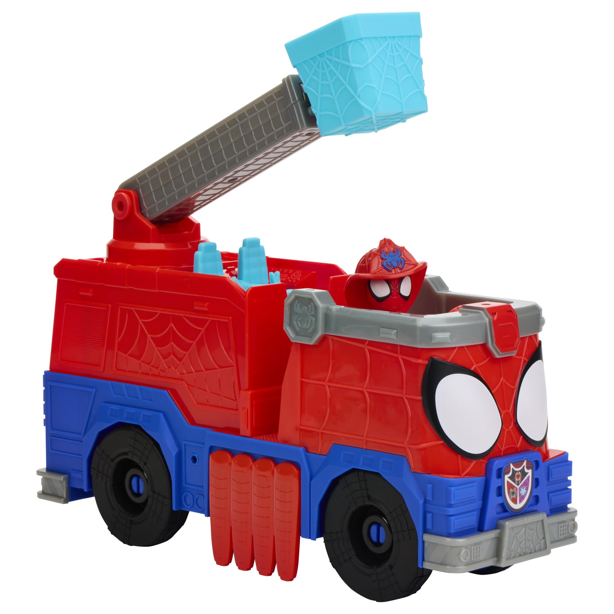 Hasbro Marvel, Spidey e i Suoi Fantastici Amici, Camion dei Pompieri Rescue-Webs, Action Figure e Veicolo