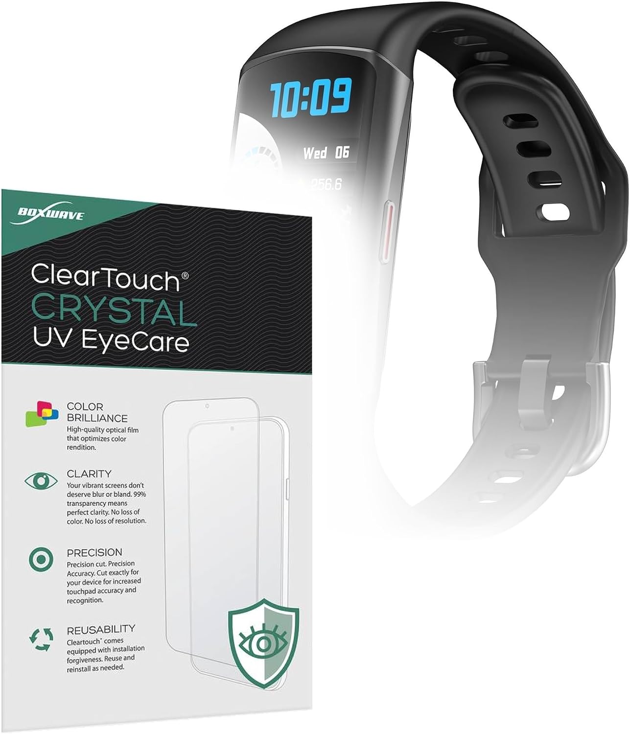 BoxWave Screen Protector Compatible with Bestinn Smart Watch Fitness Tracker - ClearTouch Crystal Anti-UV EyeCare (2-Pack), Filters Out Harmful Blue Light Reduce Fatigue
