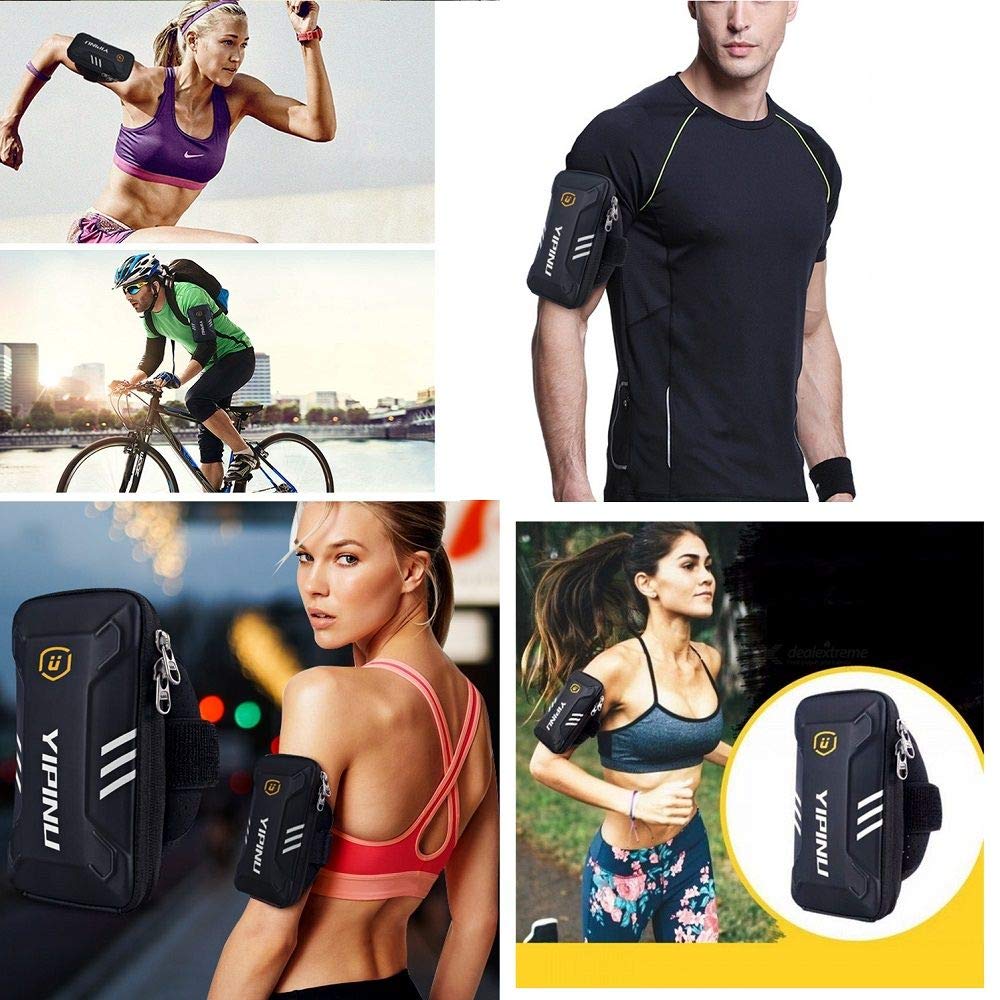 Housse Étui Réfléchissant Étanche pour Brassard avec 2 Compartiments Sport Fitness Cyclisme Gym pour pour iPhone 12 Pro Max (2020) - Noir