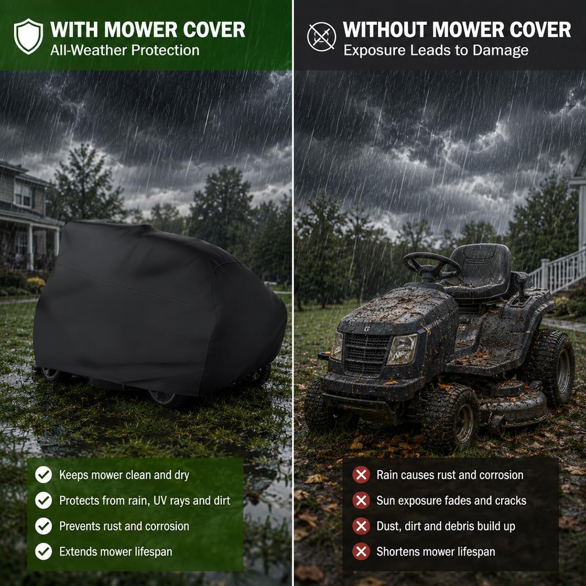 Funda para Cortacésped Autopropulsado para Snapper ST2650 2014–2018 | Revestimiento impermeable resistente a los rayos UV proporciona protección exterior durante todo el año