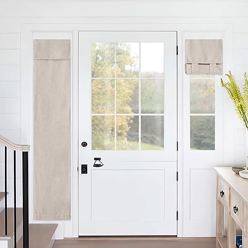 Miniatura 160 de RYB HOME Cortinas de privacidad para puerta francesa, rica textura de lino, cortinas para oscurecer la habitación, cortinas y cortinas