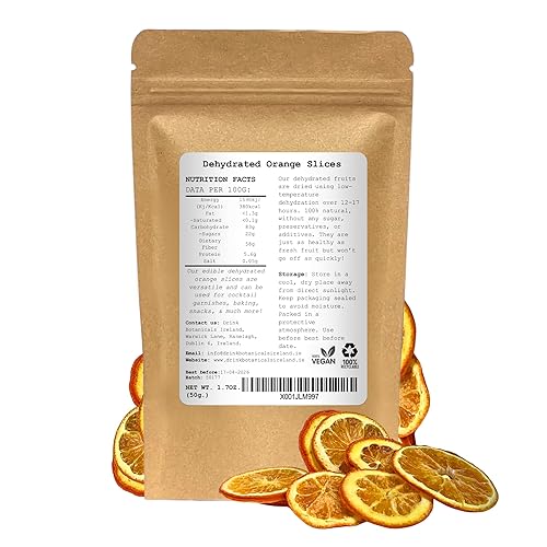 Miniatura 2 de Ruedas de rodajas de naranja seca deshidratada  Aproximadamente 17 rebanadas  100% natural  Sin azúcar  Sin gluten  Ruedas de naranja deshidratadas